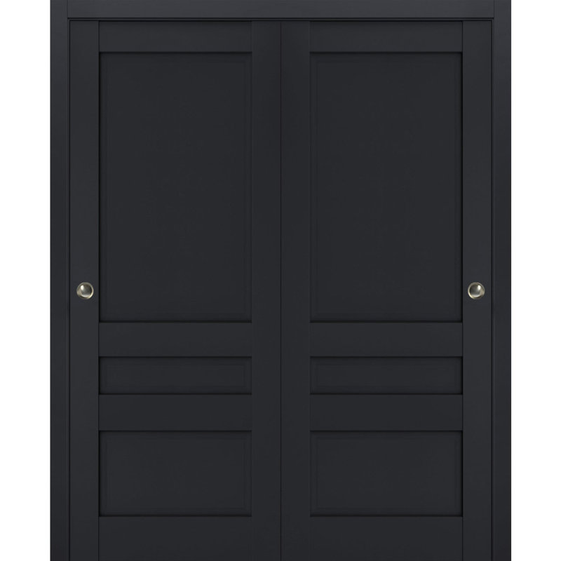 Portes coulissantes en bois à panneaux Veregio, Antracite, 84 po x 96 po