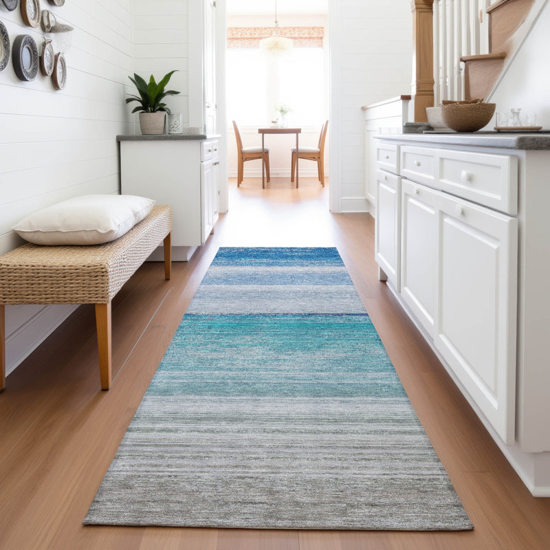 Premium Machine Washable Alijah AMF1252 Stripes Rug, Runner 2'3" x 7'6"