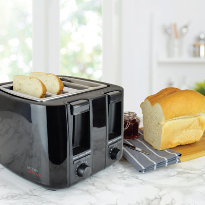 Kitchenperfected 4 Slice Extra-Wide Slot Toaster - Cream