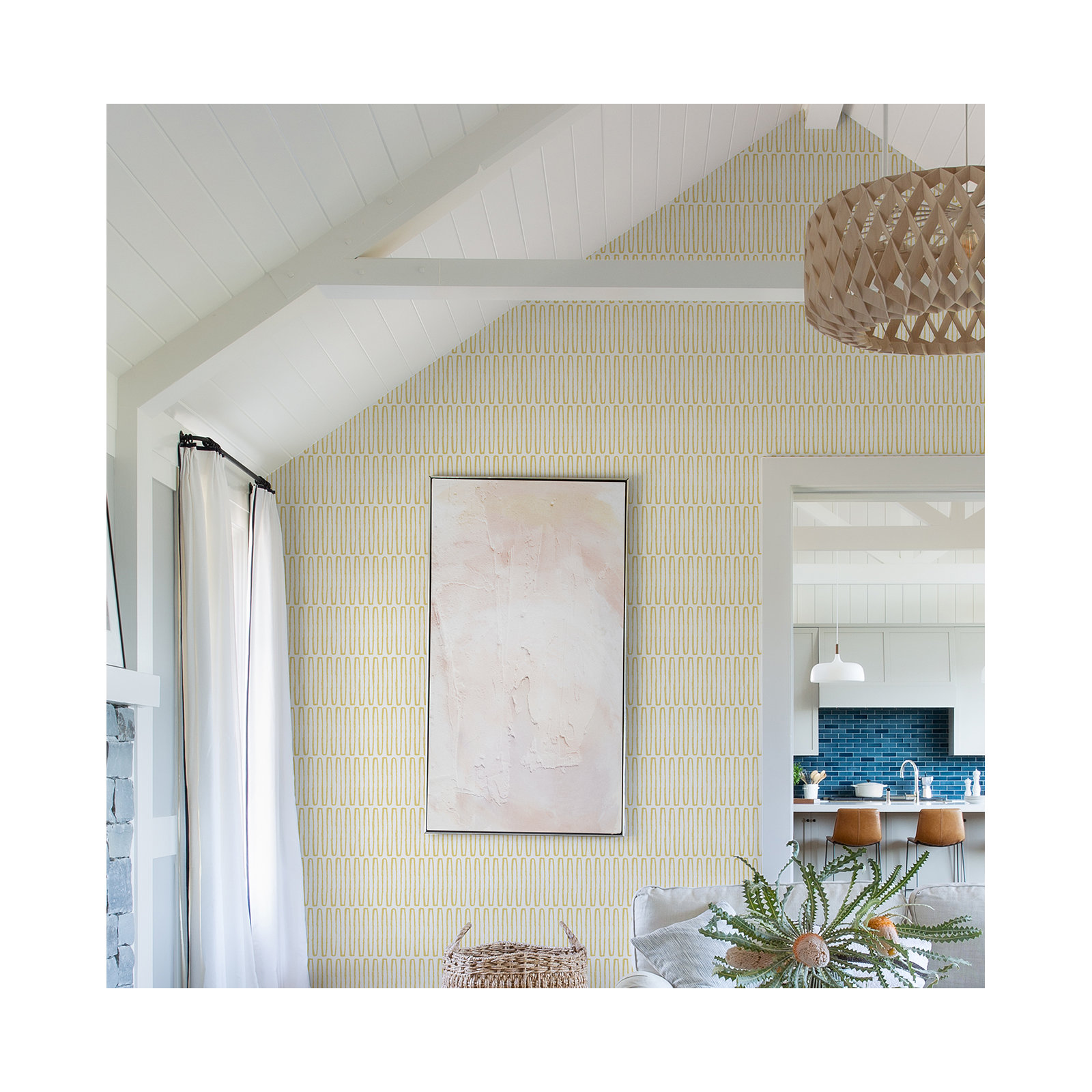 Anika Modern Geometric Wallpaper, Yellow
