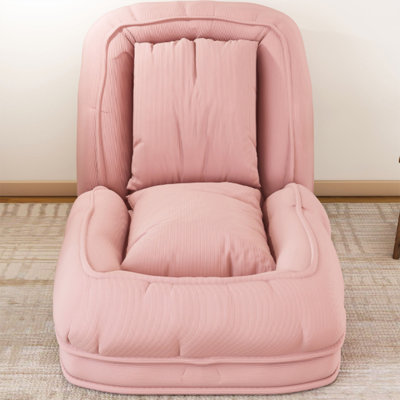 Canapé-lit pliant 2 en 1 pour adulte et animal de compagnie, 5 positions de dossier réglables, comprend 2 coussins moelleux - pour la chambre à coucher, le salon, le coin lecture (rose)