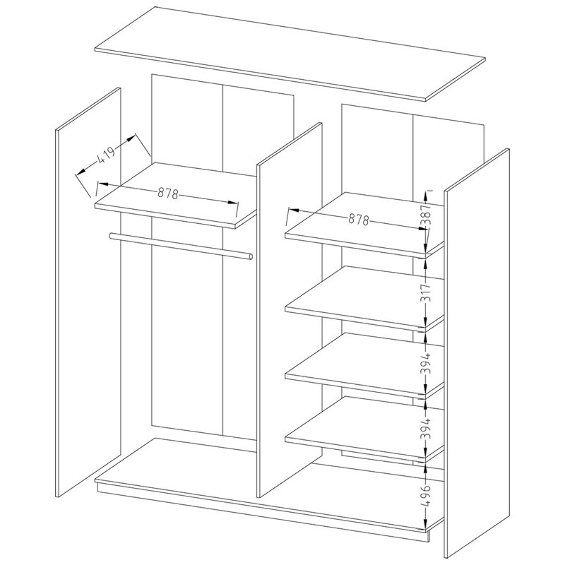 Atarah 2 Door Manufactured Wood Wardrobe