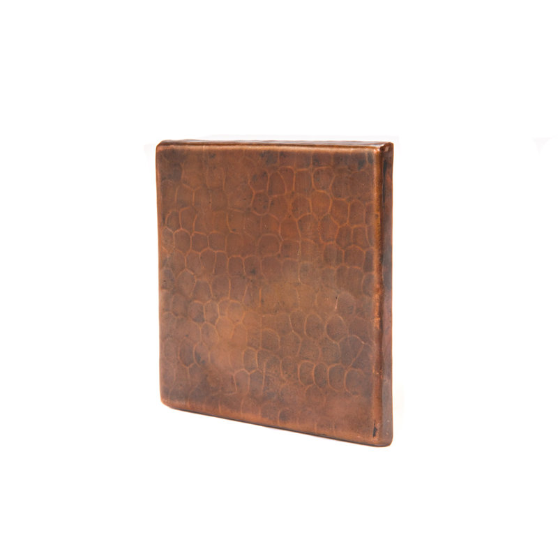 Carreau de cuivre martelé 4 po x 4 po