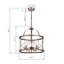 Luminaire suspendu cylindrique unique à 3 lumières Hannigan