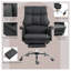 Fauteuil de bureau ergonomique en cuir de polyuréthane avec repose-pieds HOMcom