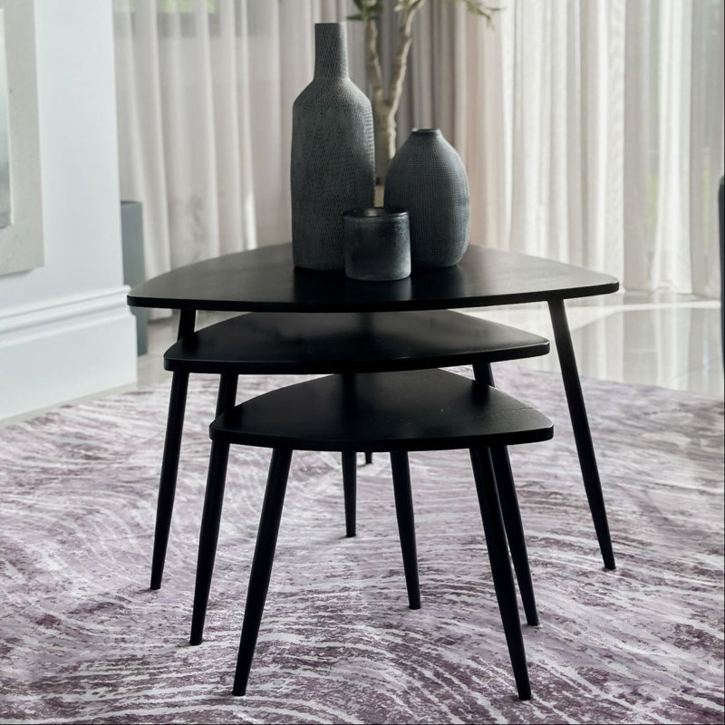 Drift Set of 3 Nesting Tables - Black