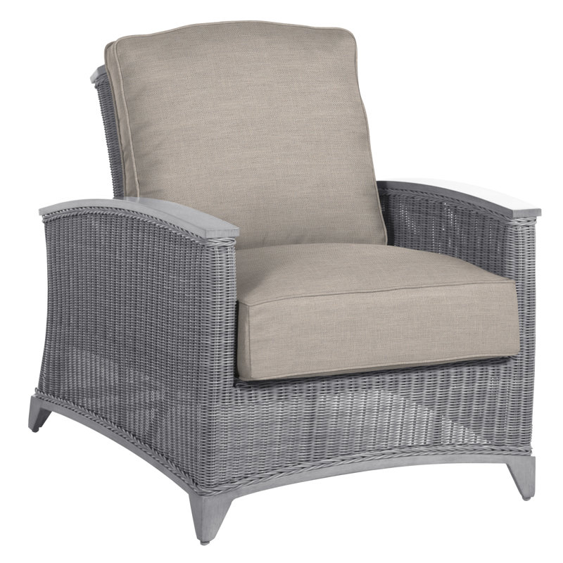 Astoria Patio Chair with Cushions, Welt, Rollo Silver InsideOut® Linen, Astoria #24 Oyster