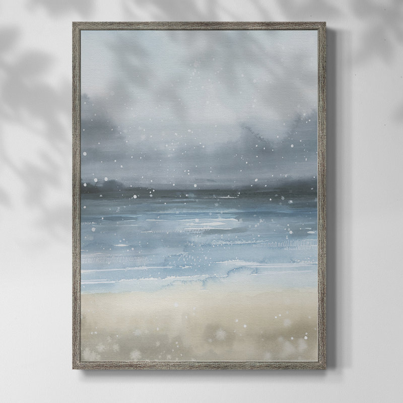 Étoiles et la mer I, reproduction encadrée - bois massif, H 15 po x l 12 po