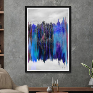 Paysage d'arbre réfléchissant en bleu