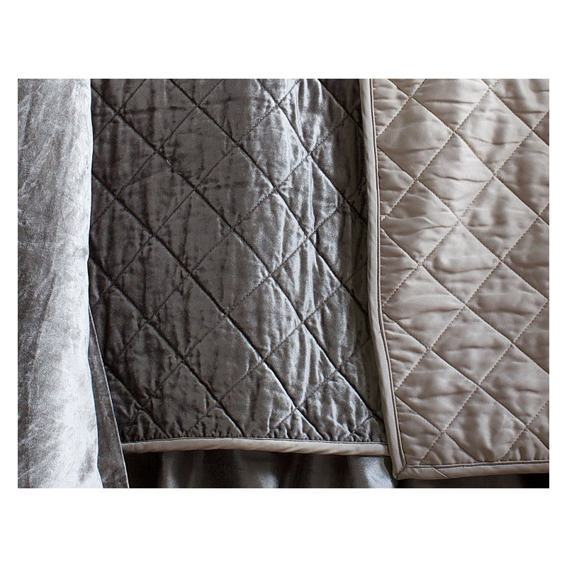Chloe Velvet Coverlet, King , Straw