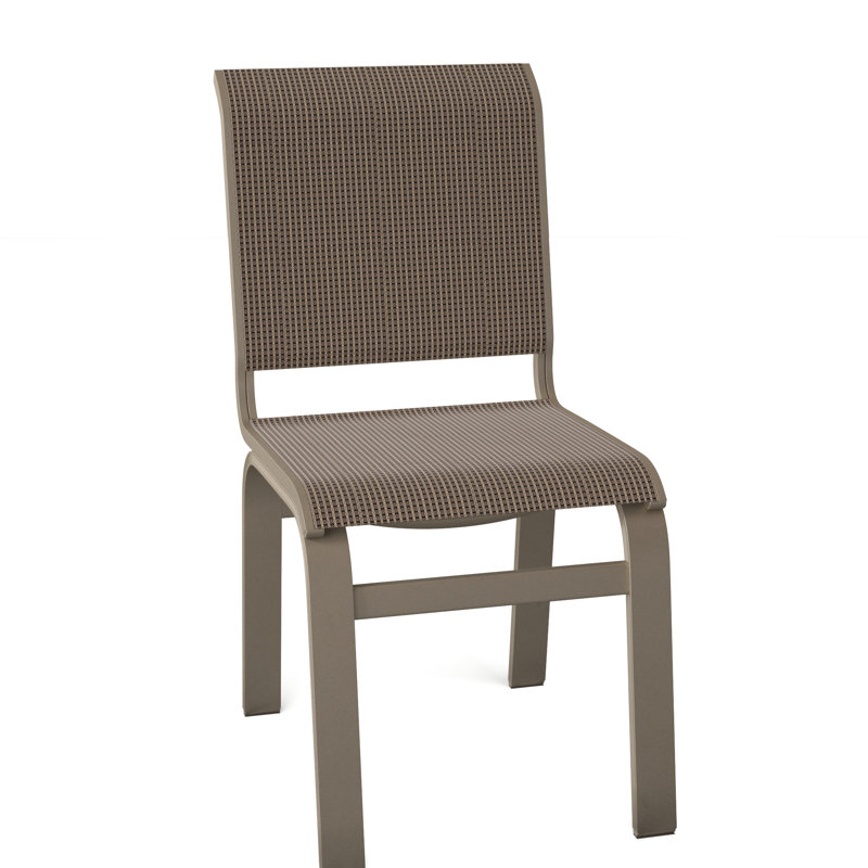 Chaise d'appoint de salle à manger Hiraku, Désert texturé, Tweed Sunbrella® brun