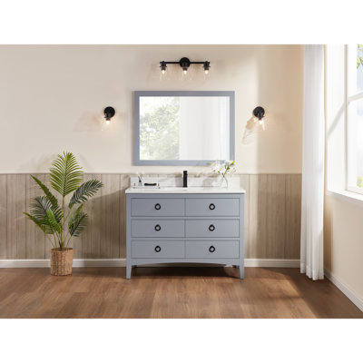 Meuble-lavabo en bois massif 48 po avec comptoir de 1 po