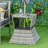 Rattan Wicker Side Table With Umbrella Hole And 2 Tier Storage Shelf-1791795502-1791795503