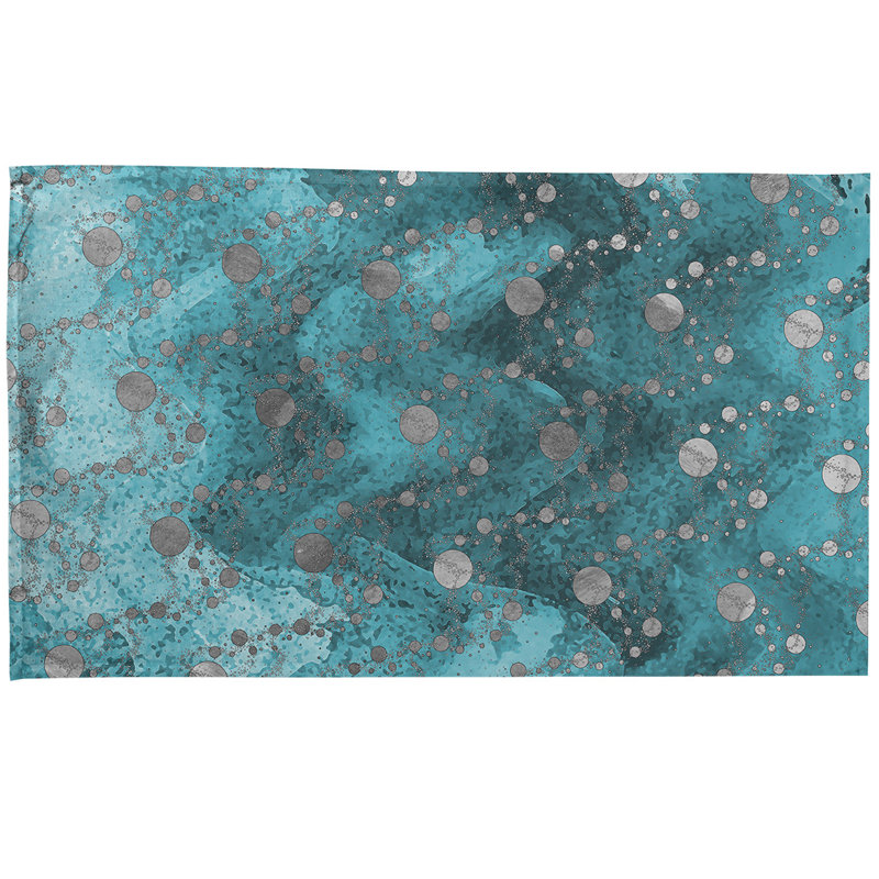 Serviette de thé à planètes monochromes Mcguigan, Menthe, Sergé de coton
