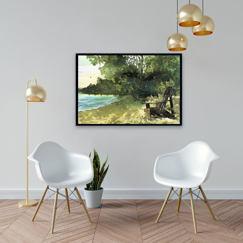 «Day At The Lake» sur toile, H 24 po x l 36 po