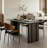 Modern Black Rectangular Dining Table-128604361
