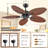 50" 5-Tropical Palm Leaf  outdoor Ceiling Fans With Remote And not Lights-1696442011