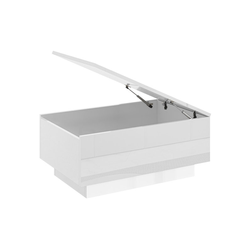 Coffee Table Caoilainn with Storage Compartments, 40cm H x 90cm L x 60cm W, White