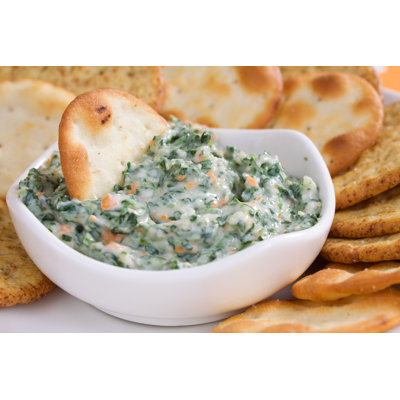 Spinach Dip And Crackers by DreamBigPhotos - Wrapped Canvas Print
