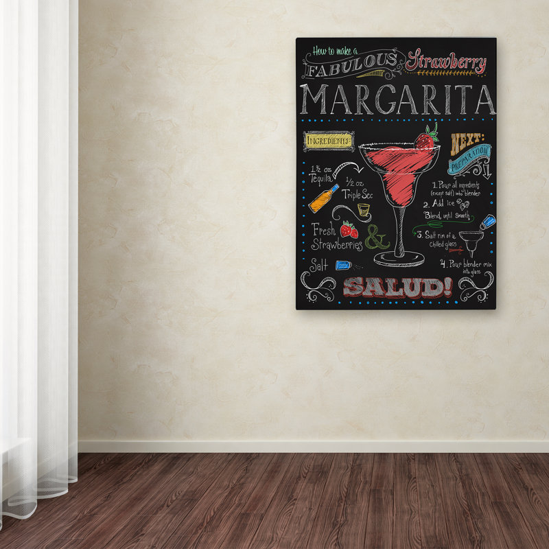 « frais margarita », affiche rétro sur toile tendue, H 19 po x l 14 po