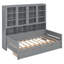 Full Size Loft Bed With L-Shaped Desk And Drawers, Cabinet And Storage Staircase, Grey