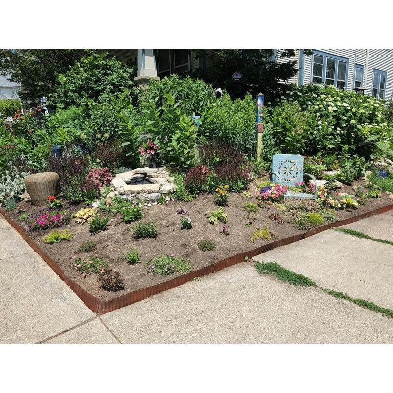 Metal Lawn Edging, Rusted, 6" H x 120" W
