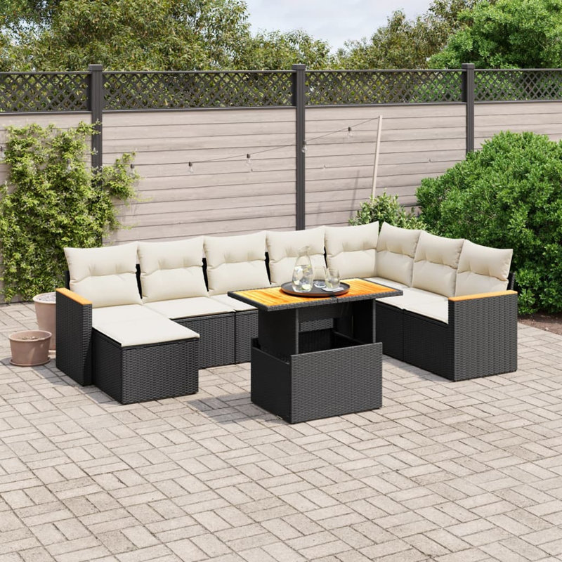 Grand canapé modulaire en rotin PE Vidaxl