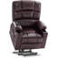 Fauteuil inclinable électrique à deux moteurs avec massage et chaleur, repose-pieds allongé, similicuir-224455884