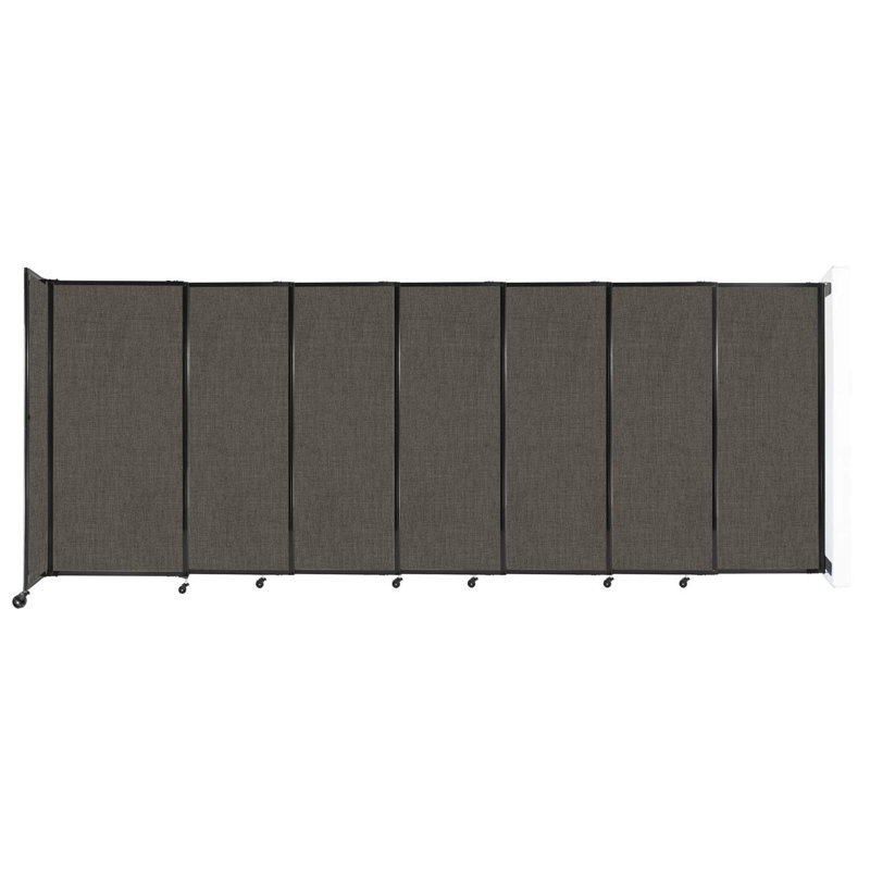 5' Tall Straightwall Sliding Wall-Mounted Partition, Light Black, 72" H x 135" W x 33" D