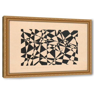 [Conception pour plancher non identifié, marbre belge noir et gris royal.] [Dessin avec motif abstrait (1910)