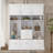 75'' H Entryway Hall Tree With Bench And Storage, 5-In-1 Modern Hall Tree With Coat Rack, 6 Drawers, 3 Cabinets And 3-Tier Top Storage For Hallway, Entryway, Living Room, Mudroom-1715473543