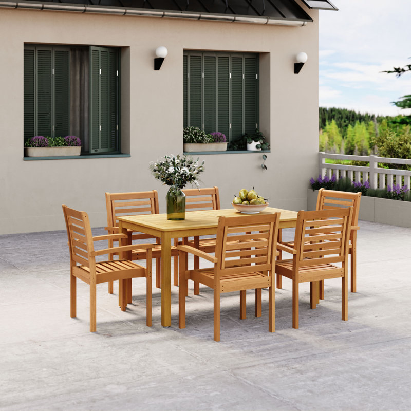 Chaises de patio d'extérieur en bois Kennison 4 pièces FSC