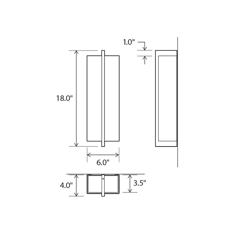 Via Flush Mount Sconce, Dark Stained Walnut