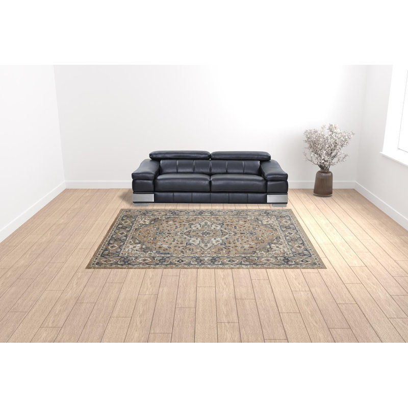 9' X 12' Ivory Floral Power Loom Area Rug