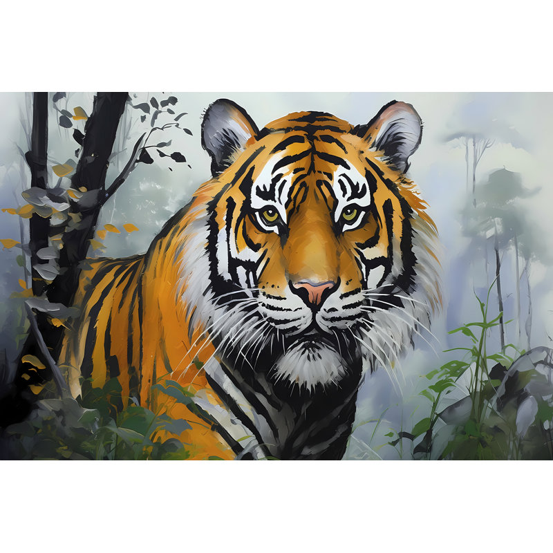Tigre dans la nature, H 20 po x l 30 po