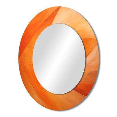 Tangerine Twist Spriral - Modern Oval Wall Mirror