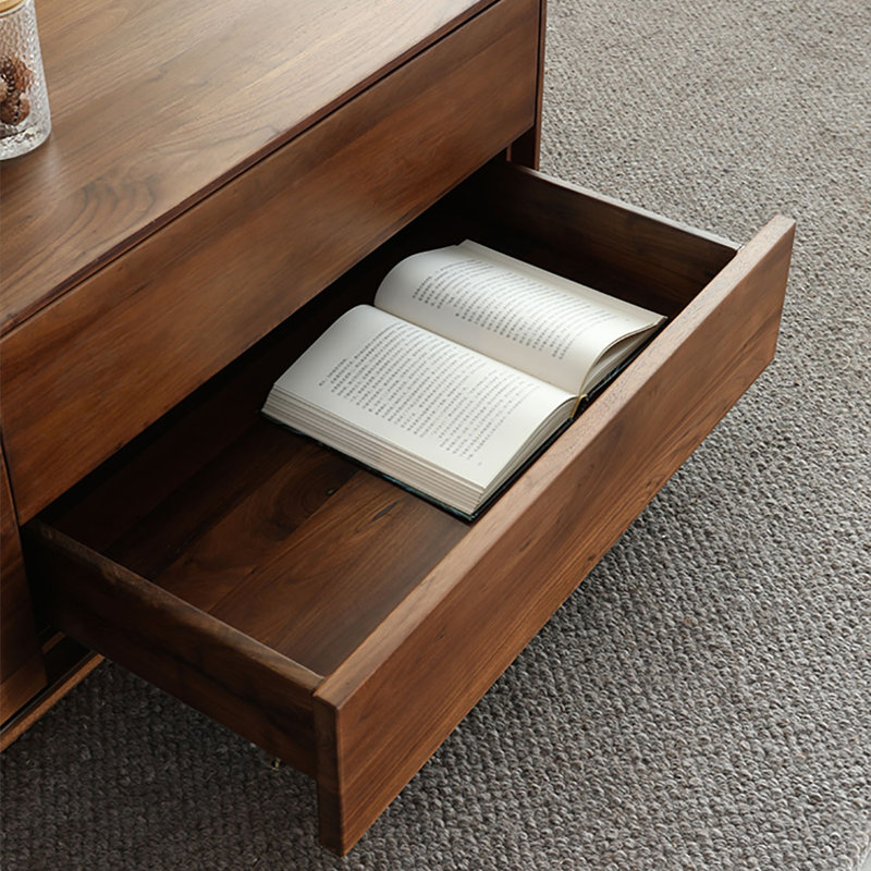 Black walnut rectangular end table, 14.6" H x 47.2" L x 24.4" W