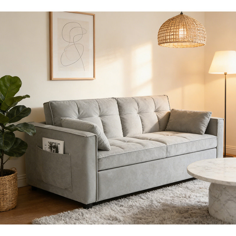 Causeuse moderne en velours avec canapé-lit