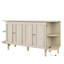 Armoire-lit style ferme en pin massif de style campagnard avec station de charge et 2 tablettes ouvertes pour le bureau à domicile ou une petite pièce, grand, crème Ceylan-1759666506