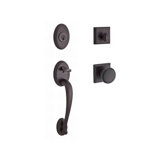 Columbus Handleset with Single Cylinder Deadbolt and Door Knob and Rosette