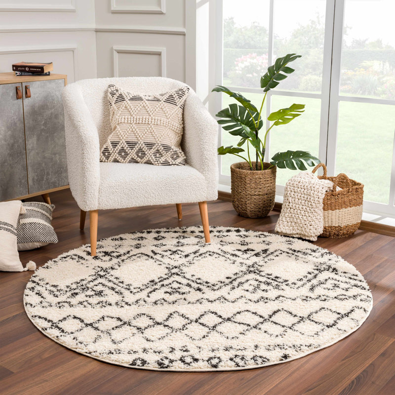 Tapis beige / noir Burvale, Round 7'10''