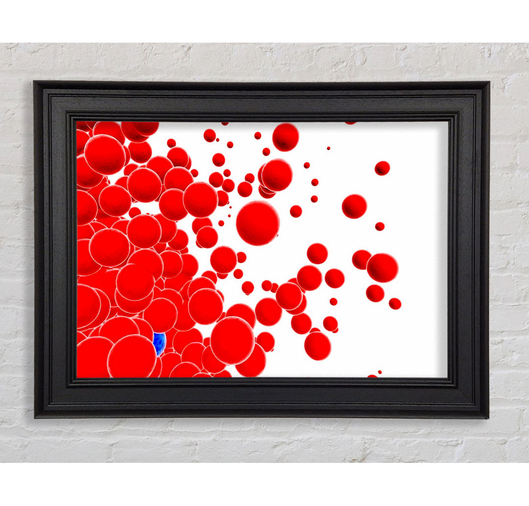 Gerahmtes Wandbild Red Bubbles