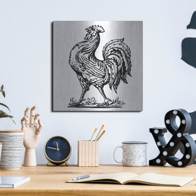 August Grove® «Proud Rooster» par Art Licensing Studio, art mural en métal