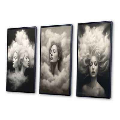 Tender Dreams In The White Clouds Sky - Fashion Woman, ensemble de 3 pièces d'art