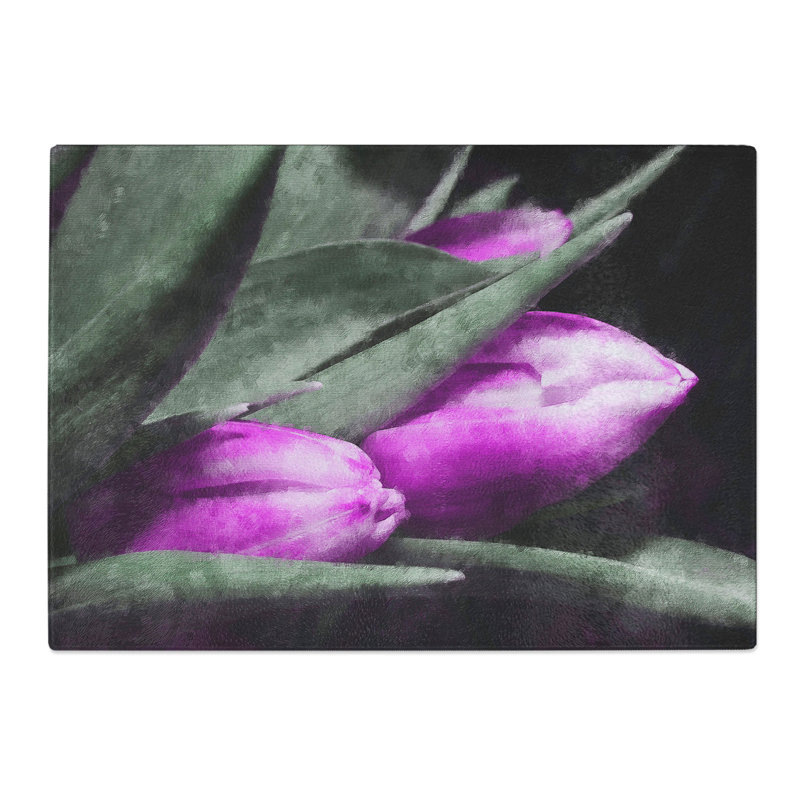 Tulip Flowers Vol.1 Painting Chopping Board, 0.4cm H x 28.5cm W x 39cm L