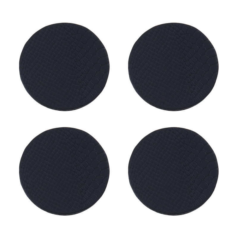 Round 4 Piece Coaster Set With Holder