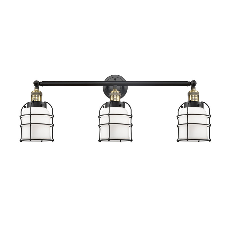 Gurtrue 3 - Light Dimmable Vanity Light, Black Antique Brass, Matte White