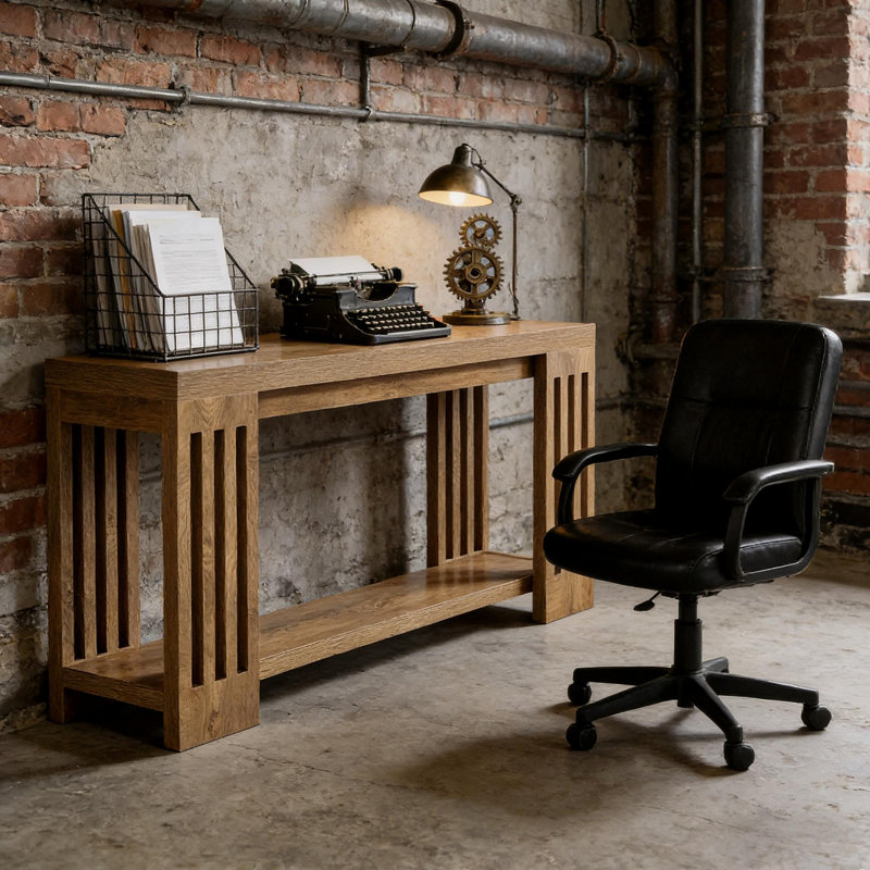 Table de canapé, console, table d'appoint, Marron clair