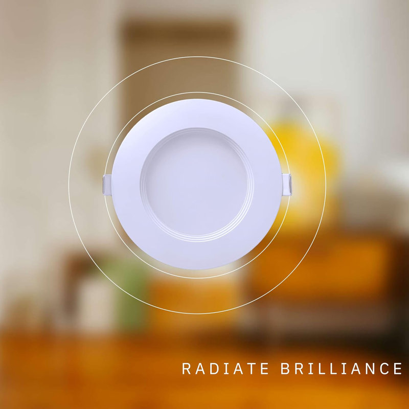 4" Baffle Round Trim White 12W ‎1000 Lumens 5CCT Slim Ultra-Thin Light
