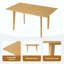 Ensemble de salle à manger moderne 7 pièces - Table rectangulaire en bois massif et chaises rembourrées en lin, avec tissu pour la cuisine / salle à manger-135134543-135134540
